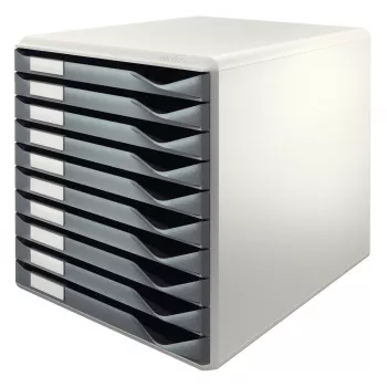 Leitz formų rinkinys, 10 stalčių, pilkas, 4.3 kg, 285 x 355 x 290 mm
