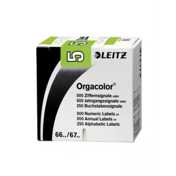 Lipnūs etikečių lapai Leitz Orgacolor, suapvalintas stačiakampis, žali, 30 x 23 mm