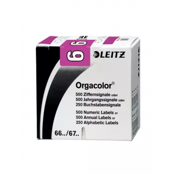 Lipni etiketė Leitz Orgacolor violetinė užapvalintais kampais 30 x 23 mm