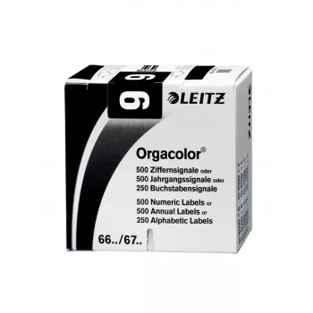 Leitz Orgacolor lipnūs lipdukai, juodi, užapvalintas stačiakampis