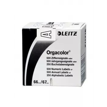 Leitz Orgacolor lipnios etiketės, baltos, užapvalintais kampais