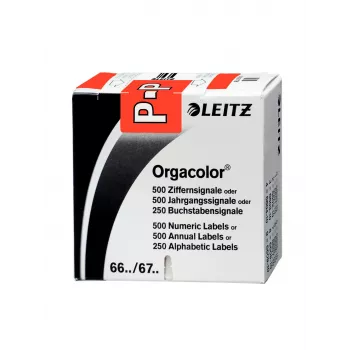 Leitz Orgacolor lipnūs lipdukai, raudoni, užapvalintas stačiakampis