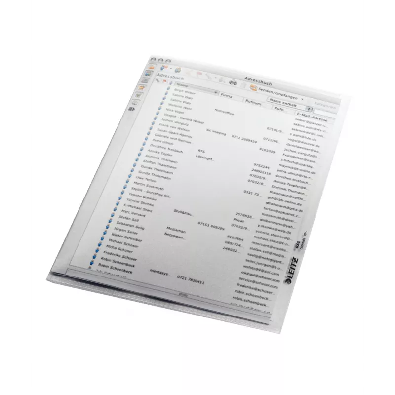 Leitz Quality Folder A5, 30% perdirbto plastiko, 150 x 210 mm (A5), polipropilenas (PP), skaidrus, portretinis, 160 mm, 220 mm