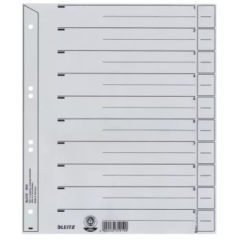 Leitz 16500085 Skaitmeninis skirtukų indeksas, kartonas, pilka