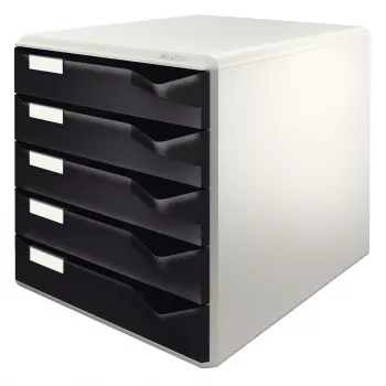 Leitz Post Set, 5 stalčiai(-ių), plastikas, juoda, pilka, 3.65 kg, 285 x 355 x 290 mm
