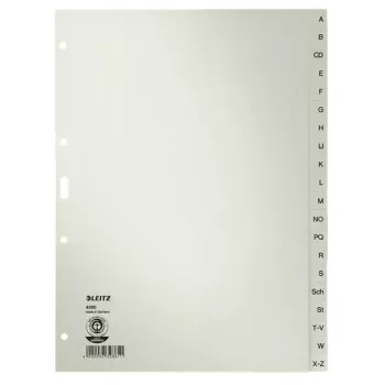 Leitz 43000085 abėcėlinis skirtukas Pilka