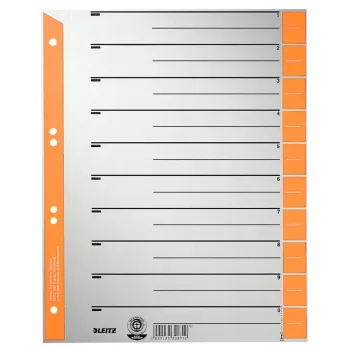 Leitz 16520045 Skaitmeniniai skirtukai Kartonas Pilka, Oranžinė