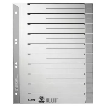 Leitz 16520085 skaitmeniniai skirtukai, kartonas, pilka, A4