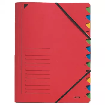 Leitz 39120025 raudoni kartoniniai skirtukai 12 dalių A4