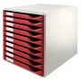 Leitz 52810028 dokumentų dėžė su stalčiais, polistirenas, bordo, pilka