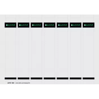 Leitz Spine Label PC Printable for LAF 180° 50 mm, Maišelis/175, Pilka, Aplankas, 25 lapai, Kartonas, 130 g/m², 3,1 cm