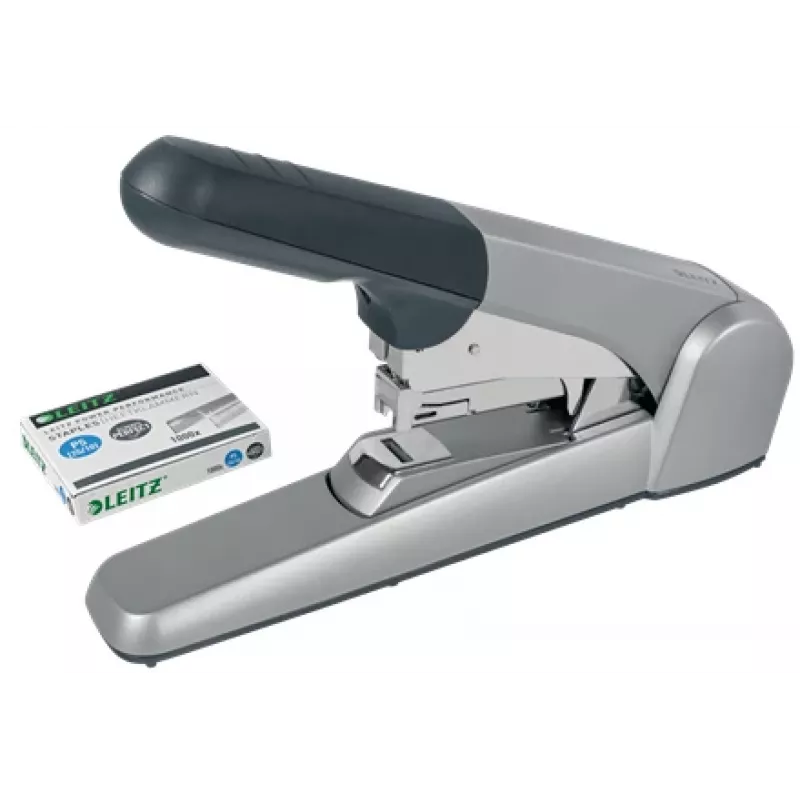 Leitz Heavy Duty Flat Clinch segiklis, 60 lapų, pilka, šviesiai pilka, standartinis užspaudimas, 25/10, 6 cm, 110 sąvaržėlių