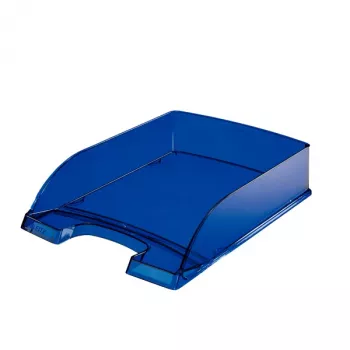 Leitz 52260039 stalinis dokumentų dėklas/padėklas, polistirolas, mėlyna, permatoma
