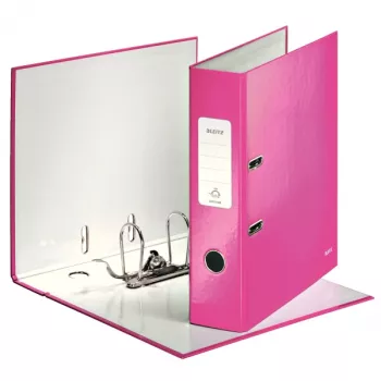 Leitz Lever Arch File 180° WOW POB/Laminuotas A4/80mm, A4, Kartonas, Rožinė, 600 lapų, 80 g/m², 8 cm