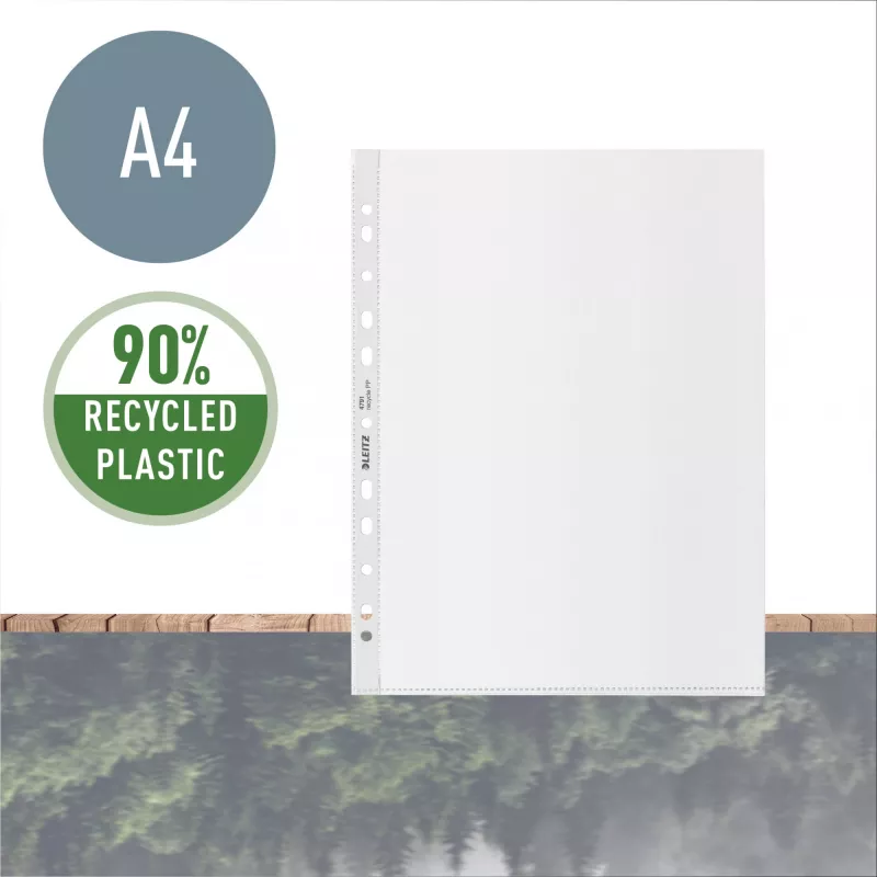 Leitz Recycle A4 Kišenė, 210 x 297 mm (A4), Skaidri, Polipropilenas (PP), Portretinė, 0,1 mm, 230 mm