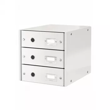 Leitz Click & Store WOW stalčių spintelė (3 stalčiai), balta, kartonas, 286 mm, 282 mm, 330 x 251 x 59 mm, 2,21 kg