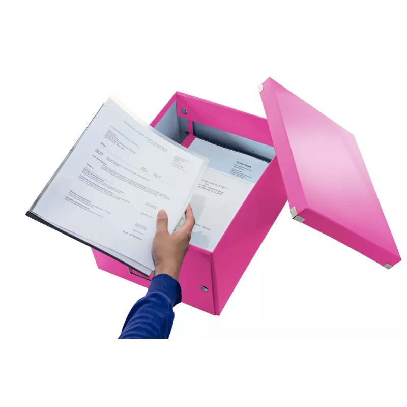 Leitz Click & Store WOW vidutinė laikymo dėžė, rožinė, kartonas, 16,7 L, 281 mm, 200 mm, 265 x 335 x 188 mm