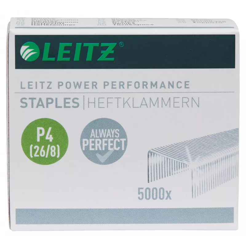 Segtukai Leitz Power Performance P4 26/8, dėžutė 5000 vnt.