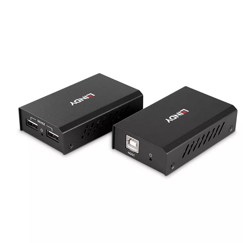 Lindy USB 2.0 Cat.6 ilgintuvas 100m 2 prievadai, AV siųstuvas ir imtuvas, laidinis, juodas