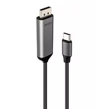 Lindy 43503 USB Type-C į DisplayPort kabelis, 1 m, pilkas