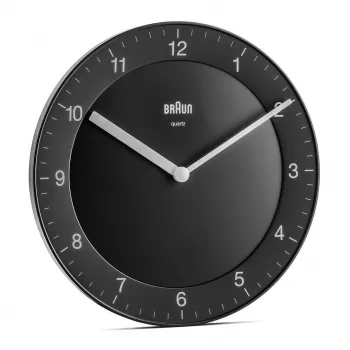Braun BC 06 B analoginis kvarcinis sieninis laikrodis, juodas, 20 cm