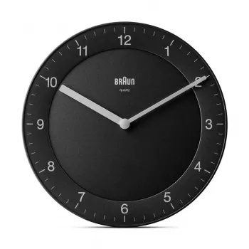 Braun BC 06 B analoginis kvarcinis sieninis laikrodis, juodas, 20 cm