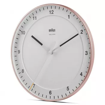 Sieninis laikrodis BRAUN BC 17 PW DCF – analoginis DCF radijo signalo valdomas laikrodis, rožinis ir baltas