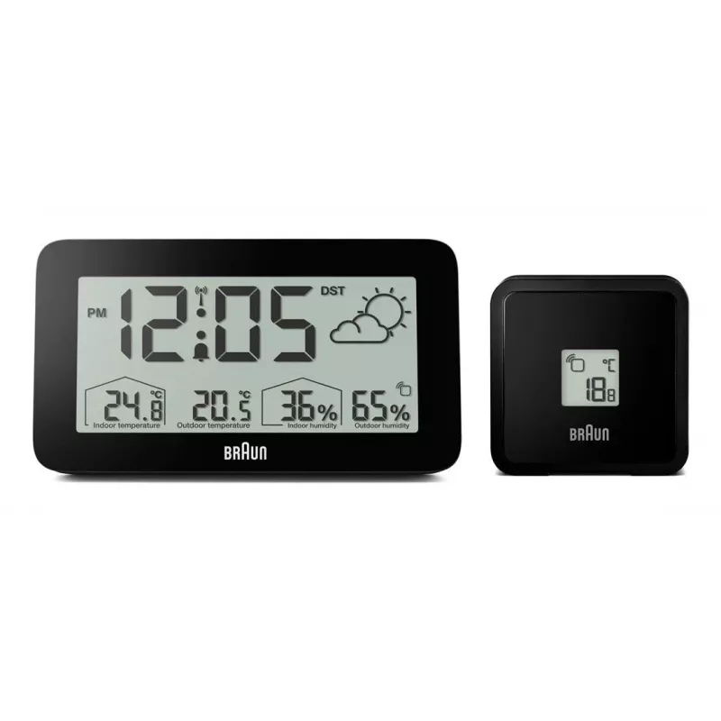 BRAUN BC13BP-DCF radijo signalo laikrodis, juodas