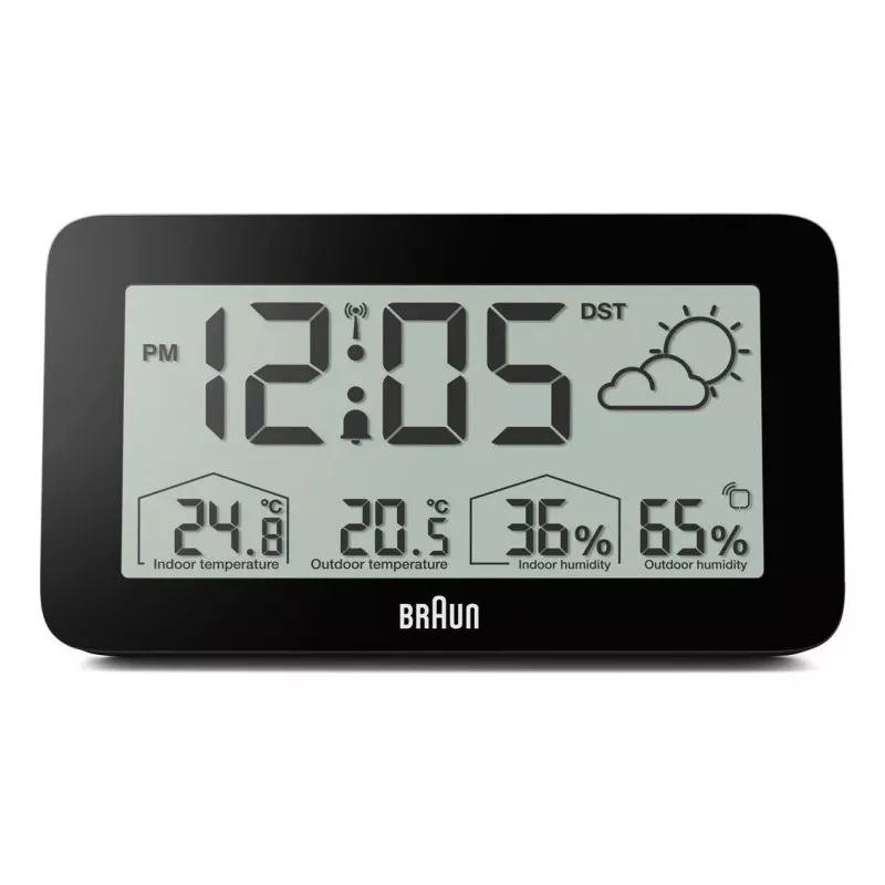 BRAUN BC13BP-DCF radijo signalo laikrodis, juodas
