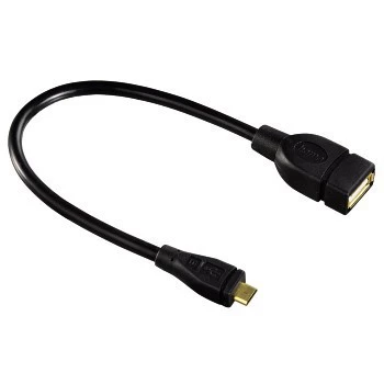 Hama USB 2.0 adapterinis kabelis USB A – Micro-USB B, 0,15 m, juodas