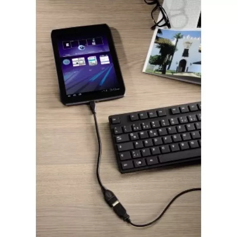 Hama USB 2.0 adapterinis kabelis USB A – Micro-USB B, 0,15 m, juodas