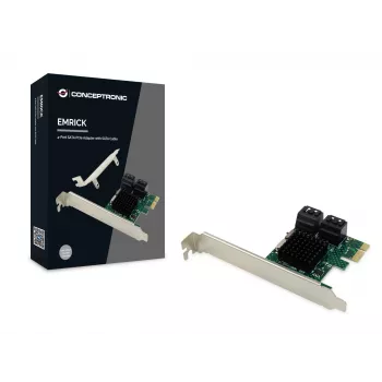 Conceptronic EMRICK 4 prievadų SATA PCIe adapteris su SATA kabeliu