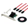 Conceptronic EMRICK 4 prievadų SATA PCIe adapteris su SATA kabeliu