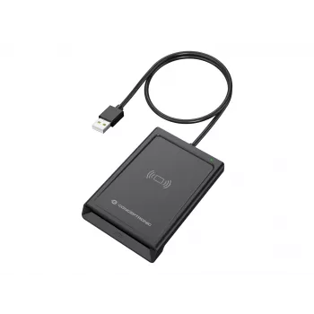 Conceptronic BIAN11B Dviejų sąsajų išmanusis ID kortelių skaitytuvas, USB 2.0, NFC, 1 m, juodas, 100 g
