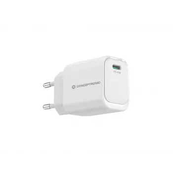 CONCEPTRONIC ALTHEA19W45 1 prievadas 45W GaN USB-C PD įkroviklis su PPS, PD 3.0, 100–240V, baltas
