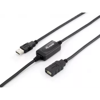 Equip USB 2.0 tipo A aktyvus ilginimo kabelis, vyriškas–moteriškas, 10 m