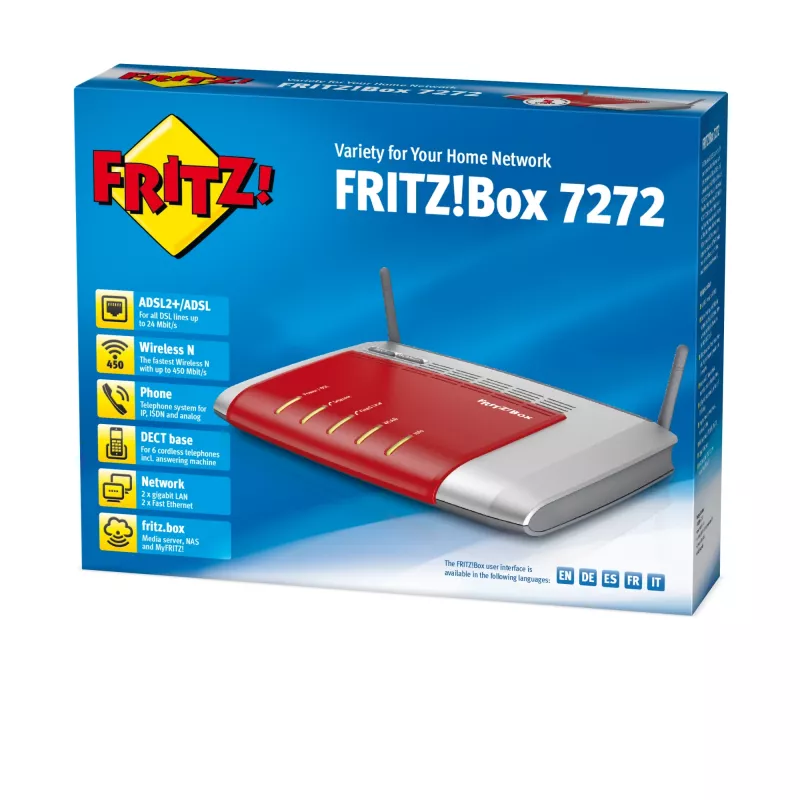 FRITZ!Box 7272 International maršrutizatorius belaidžiu ryšiu Gigabit Ethernet