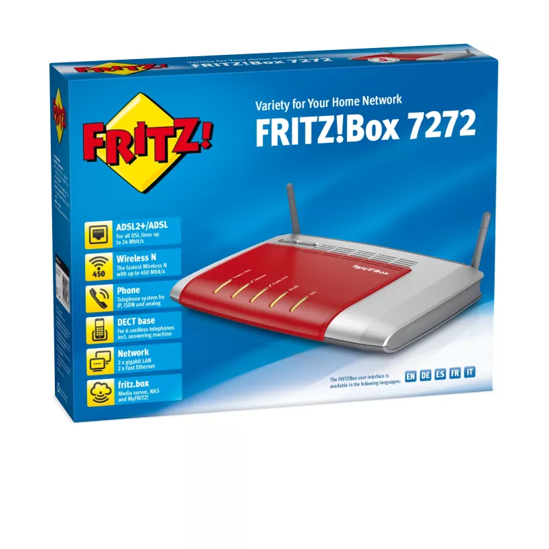 FRITZ!Box 7272 International maršrutizatorius belaidžiu ryšiu Gigabit Ethernet