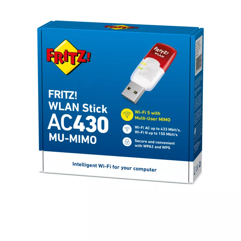 WLAN USB adapteris AC 430 Edition MU-MIMO International, belaidis, USB, Wi-Fi 5 (802.11ac), 583 Mbit/s, permatomas