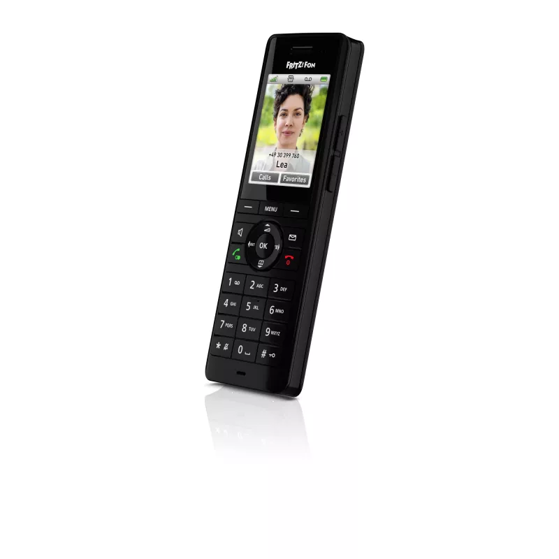 DECT belaidis ragelis AVM FRITZ! X6 juodas – garsiakalbis, atsakiklis, skambintojo ID, 100 įrašų telefonų knyga
