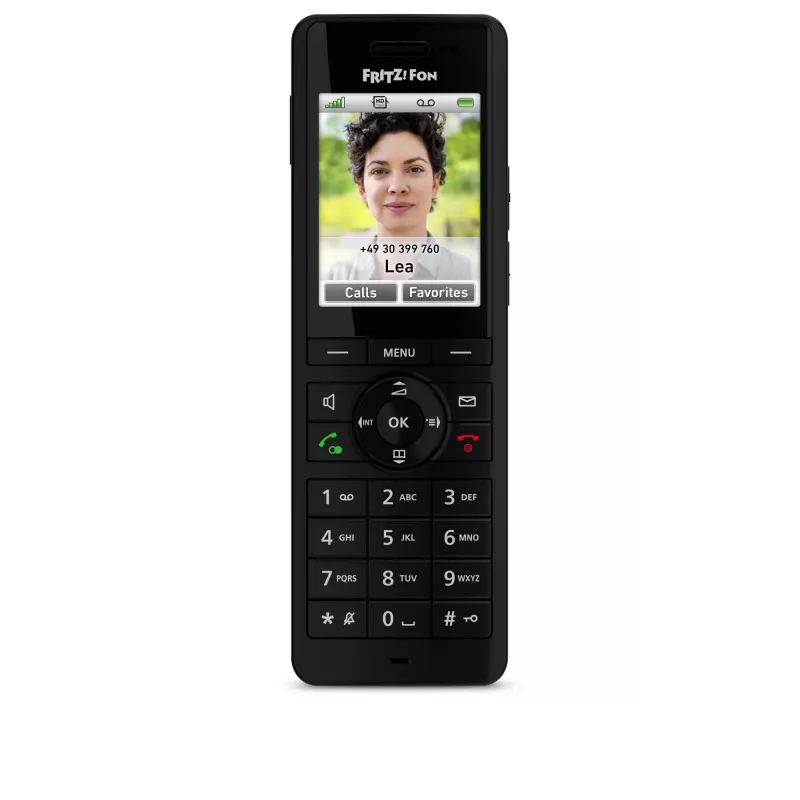 DECT belaidis ragelis AVM FRITZ! X6 juodas – garsiakalbis, atsakiklis, skambintojo ID, 100 įrašų telefonų knyga
