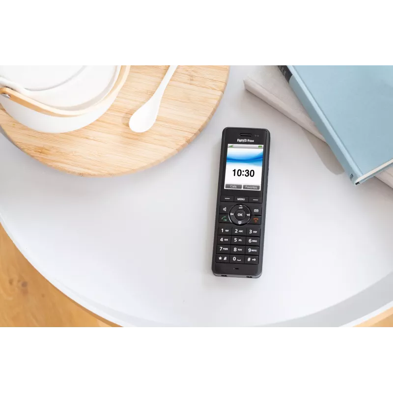 DECT belaidis ragelis AVM FRITZ! X6 juodas – garsiakalbis, atsakiklis, skambintojo ID, 100 įrašų telefonų knyga