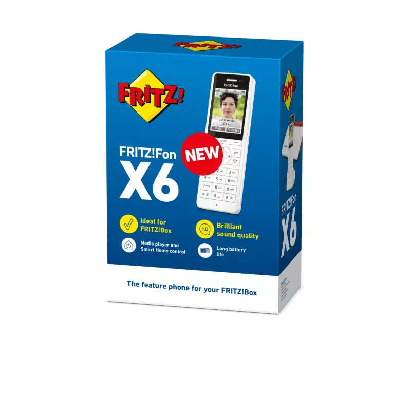 DECT belaidis ragelis FRITZ!X6 baltas International – garsiakalbis, atsakiklis, 100 įrašų telefonų knyga