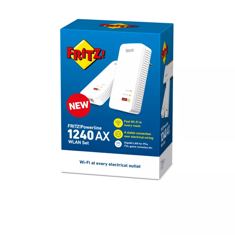 FRITZ!Powerline 1240 AX WLAN rinkinys 1200 Mbit/s Ethernet LAN Wi-Fi Baltas 2 vnt.