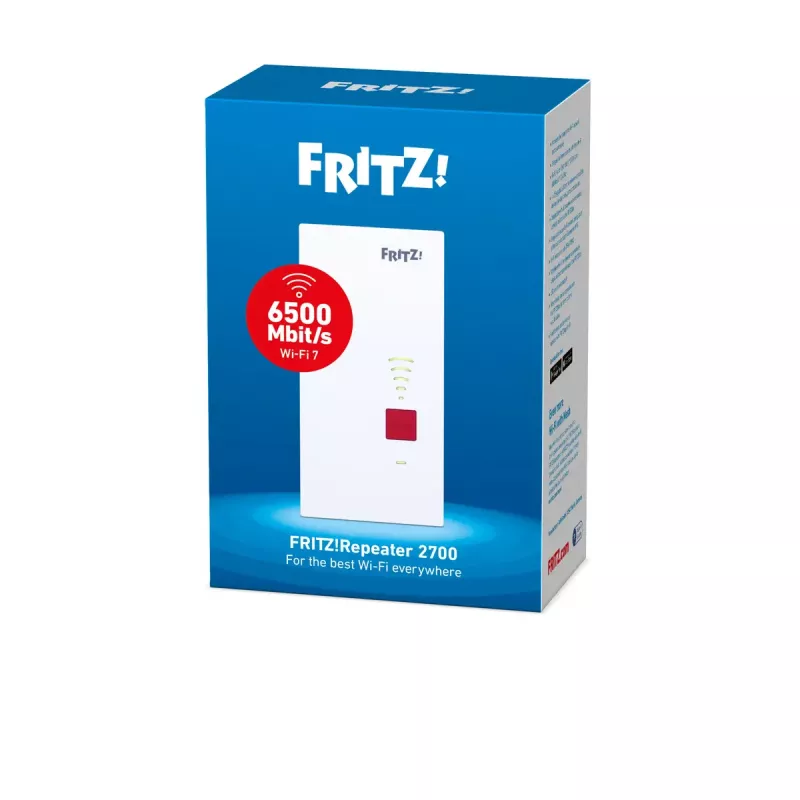 Wi-Fi kartotuvas AVM FRITZ! 2700 (dviguba juosta, Wi‑Fi 7 802.11be, 6500 Mbit/s, 2.5 GbE, vidinės antenos)