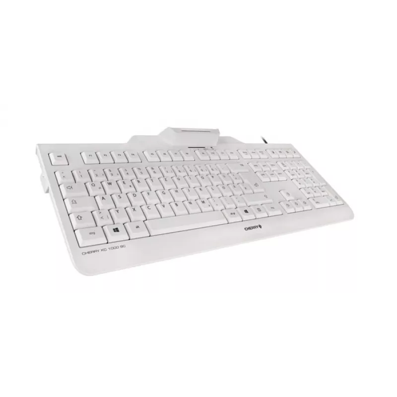 CHERRY KC 1000 SC klaviatūra Universal USB AZERTY Belgian White