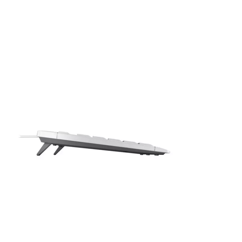 Klaviatūra Cherry STREAM TKL laidinė USB QWERTZ šveicariška balta, žirklinis mechanizmas, 94 klavišai, 1,8 m laidas