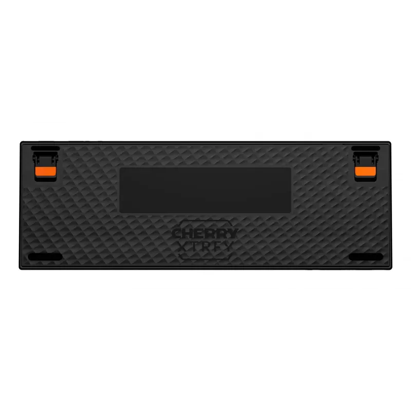 Mechaninė žaidimų klaviatūra Cherry K5 Pro TMR Compact — 65% išdėstymas, QWERTZ, RGB foninis apšvietimas, USB laidinis, 2 m laidas, juoda/oranžinė