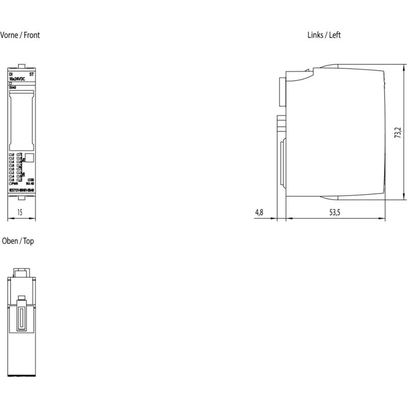 Siemens 6ES7131-6BH01-0BA0 maitinimo adapteris / keitiklis, vidaus naudojimui, įvairiaspalvis