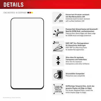 Displex Premium Screen Protector (visiškas padengimas, 10H) Samsung Galaxy S24 FE, Eco montavimo rėmelis
